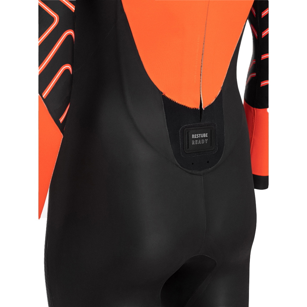 2026 Orca Hombres Zeal Hi-Vis Back Zip Open Water Swim Neopreno NN2Z - Black